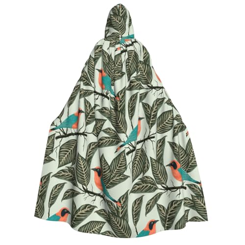 Halloween-Kapuzenumhang mit tropischen Pflanzen, Hexenumhang, geeignet für Maskerade, Weihnachtsfeier, Cosplay-Kostüm von PQruop