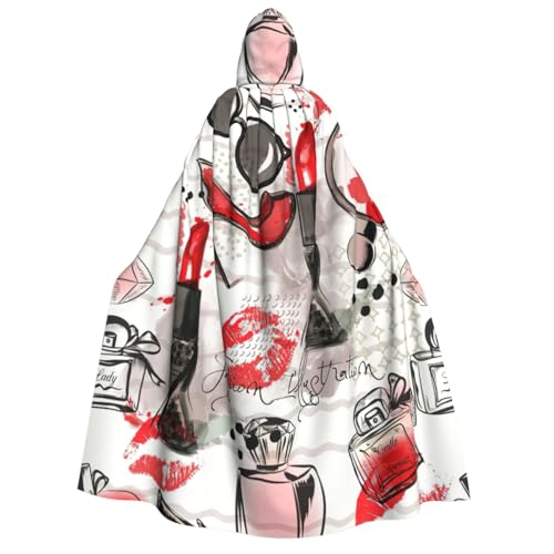 Kosmetik-Lippenstift, Parfüm, Kunstdruck, Halloween, Kapuzenumhang, Hexenumhang, geeignet für Maskerade, Weihnachtsfeier, Cosplay-Kostüm von PQruop