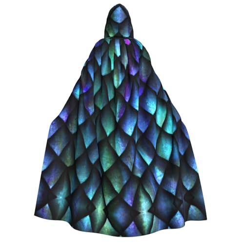 PQruop 3D-Umhang mit magischem Drachen-Schuppen-Muster, Halloween-Kapuzenumhang, geeignet für Maskerade, Weihnachtsfeier, Cosplay-Kostüm von PQruop