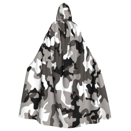 PQruop Ack Kapuzenumhang für Erwachsene, grau-weiß, Camouflage-Druck, dekorativer Umhang für Partys, Cosplay und Festivals PQruop Ack Kapuzenumhang für Erwachsene, grau-weiß, Camouflage-Druck, dekorativer Umhang für Partys, Cosplay und Festivals von PQruop