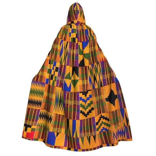 PQruop Afrikanischer Webdruck, Halloween-Kapuzenumhang, Hexenumhang, geeignet für Maskerade, Weihnachtsfeier, Cosplay-Kostüm von PQruop