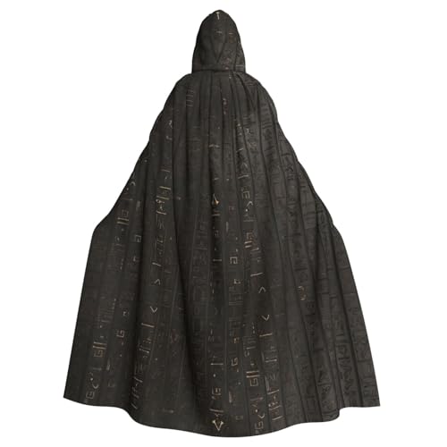 PQruop Antiker ägyptischer Hieroglyphen-Druck, Halloween-Kapuzenumhang, dekorativer Umhang für Partys, Cosplay und Festivals PQruop Antiker ägyptischer Hieroglyphen-Druck, Halloween-Kapuzenumhang, dekorativer Umhang für Partys, Cosplay und Festivals von PQruop