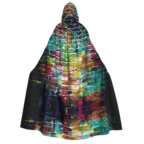 PQruop Bunter Ziegelstein-Wanddruck, Halloween-Umhang, Hexenumhang, geeignet für Maskerade, Weihnachtsfeier, Cosplay-Kostüm PQruop Bunter Ziegelstein-Wanddruck, Halloween-Umhang, Hexenumhang, geeignet für Maskerade, Weihnachtsfeier, Cosplay-Kostüm von PQruop