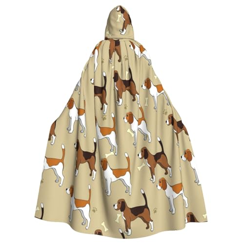 PQruop Cartoon-Beagle-Hunde-Druck, Halloween-Kapuzenumhang, dekorativer Umhang für Partys, Cosplay und Festivals PQruop Cartoon-Beagle-Hunde-Druck, Halloween-Kapuzenumhang, dekorativer Umhang für Partys, Cosplay und Festivals von PQruop
