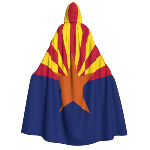 PQruop Halloween-Kapuzenumhang mit Arizona-Flagge, Hexenumhang, geeignet für Maskerade, Weihnachtsfeier, Cosplay-Kostüm von PQruop
