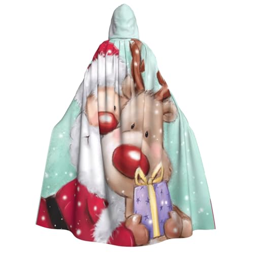 PQruop Halloween-Kapuzenumhang mit Aufschrift "Merry Christmas", geeignet für Maskerade, Weihnachtsfeier, Cosplay-Kostüm PQruop Halloween-Kapuzenumhang mit Aufschrift "Merry Christmas", geeignet für Maskerade, Weihnachtsfeier, Cosplay-Kostüm von PQruop
