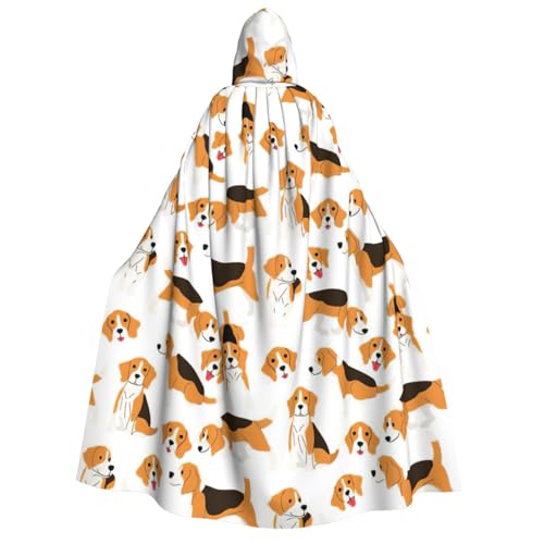 PQruop Halloween-Kapuzenumhang mit Beagle-Motiv, Hexenumhang, geeignet für Maskerade, Weihnachtsfeier, Cosplay-Kostüm von PQruop