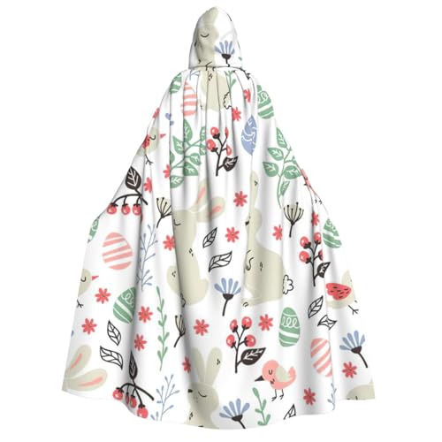 PQruop Halloween-Kapuzenumhang mit Blumen-Hasen-Motiv, Hexenumhang, geeignet für Maskerade, Weihnachtsfeier, Cosplay-Kostüm von PQruop