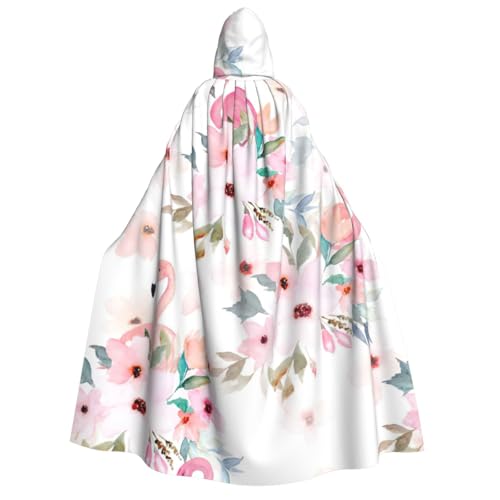 PQruop Halloween-Kapuzenumhang mit Blumenmuster und Flamingo-Druck, geeignet für Maskerade, Weihnachtsfeier, Cosplay-Kostüm PQruop Halloween-Kapuzenumhang mit Blumenmuster und Flamingo-Druck, geeignet für Maskerade, Weihnachtsfeier, Cosplay-Kostüm von PQruop