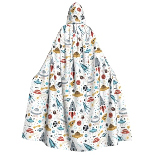 PQruop Halloween-Kapuzenumhang mit Cartoon-Raketen-Druck, Hexenumhang, geeignet für Maskerade, Weihnachtsfeier, Cosplay-Kostüm PQruop Halloween-Kapuzenumhang mit Cartoon-Raketen-Druck, Hexenumhang, geeignet für Maskerade, Weihnachtsfeier, Cosplay-Kostüm von PQruop