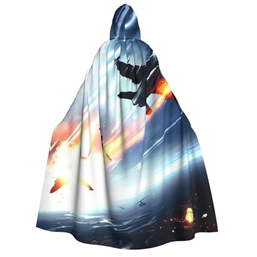 PQruop Halloween-Kapuzenumhang mit Flugzeugdruck, Hexenumhang, geeignet für Maskerade, Weihnachtsfeier, Cosplay-Kostüm PQruop Halloween-Kapuzenumhang mit Flugzeugdruck, Hexenumhang, geeignet für Maskerade, Weihnachtsfeier, Cosplay-Kostüm von PQruop