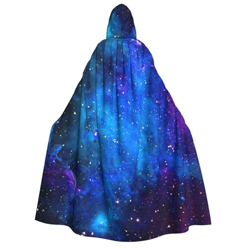 PQruop Halloween-Kapuzenumhang mit Galaxie-Druck, Hexenumhang, geeignet für Maskerade, Weihnachtsfeier, Cosplay-Kostüm von PQruop