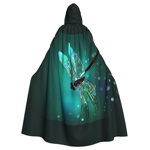 PQruop Halloween-Kapuzenumhang mit Galaxie-Tier-Motiv und Libellen-Druck, dekorativer Umhang für Partys, Cosplay und Festivals PQruop Halloween-Kapuzenumhang mit Galaxie-Tier-Motiv und Libellen-Druck, dekorativer Umhang für Partys, Cosplay und Festivals von PQruop