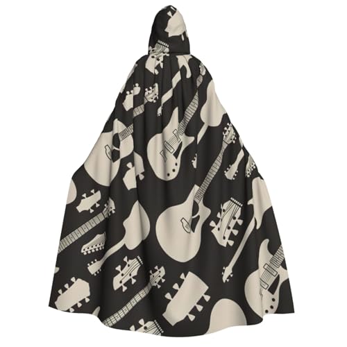 PQruop Halloween-Kapuzenumhang mit Gitarrenmuster, Hexenumhang, geeignet für Maskerade, Weihnachtsfeier, Cosplay-Kostüm PQruop Halloween-Kapuzenumhang mit Gitarrenmuster, Hexenumhang, geeignet für Maskerade, Weihnachtsfeier, Cosplay-Kostüm von PQruop