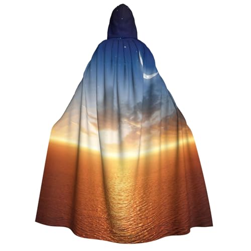 PQruop Halloween-Kapuzenumhang mit Himmel mit Mondaufdruck, Hexenumhang, geeignet für Maskerade, Weihnachtsfeier, Cosplay-Kostüm PQruop Halloween-Kapuzenumhang mit Himmel mit Mondaufdruck, Hexenumhang, geeignet für Maskerade, Weihnachtsfeier, Cosplay-Kostüm von PQruop