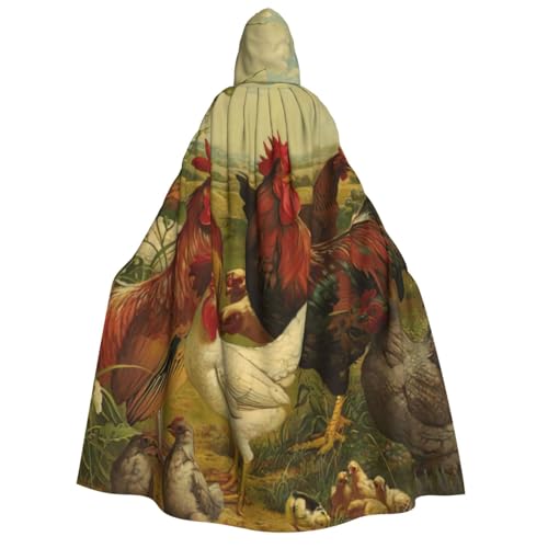 PQruop Halloween-Kapuzenumhang mit Hühnern und Bauernhof, geeignet für Maskerade, Weihnachtsfeier, Cosplay-Kostüm PQruop Halloween-Kapuzenumhang mit Hühnern und Bauernhof, geeignet für Maskerade, Weihnachtsfeier, Cosplay-Kostüm von PQruop