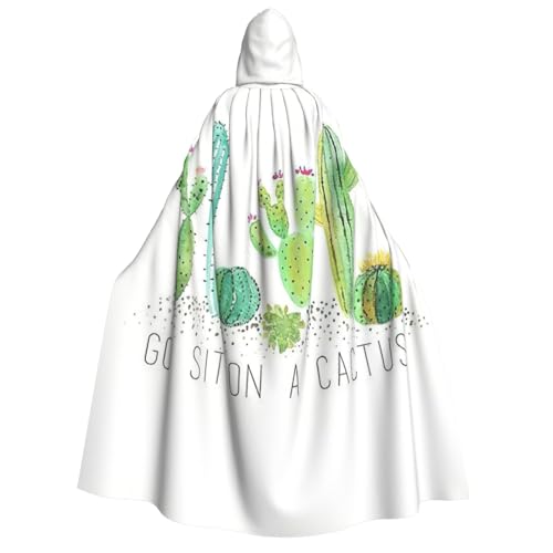 PQruop Halloween-Kapuzenumhang mit Kaktus-Druck, Hexenumhang, geeignet für Maskerade, Weihnachtsfeier, Cosplay-Kostüm PQruop Halloween-Kapuzenumhang mit Kaktus-Druck, Hexenumhang, geeignet für Maskerade, Weihnachtsfeier, Cosplay-Kostüm von PQruop