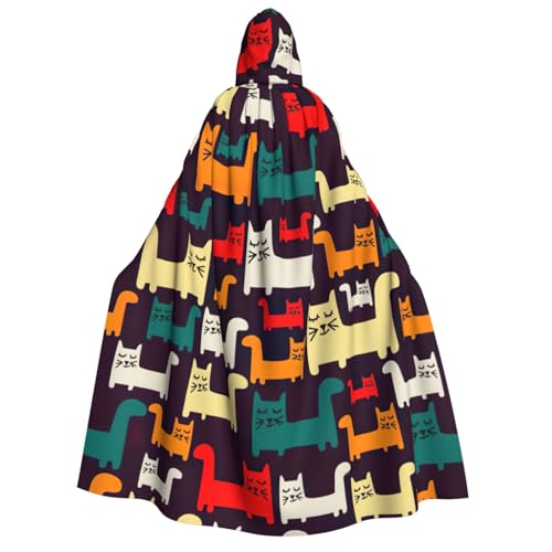 PQruop Halloween-Kapuzenumhang mit Katzenmotiv, Hexenumhang, geeignet für Maskerade, Weihnachtsfeier, Cosplay-Kostüm PQruop Halloween-Kapuzenumhang mit Katzenmotiv, Hexenumhang, geeignet für Maskerade, Weihnachtsfeier, Cosplay-Kostüm von PQruop