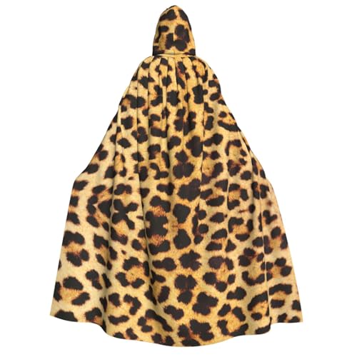 PQruop Halloween-Kapuzenumhang mit Leopardenmuster, Hexenumhang, geeignet für Maskerade, Weihnachtsfeier, Cosplay-Kostüm von PQruop