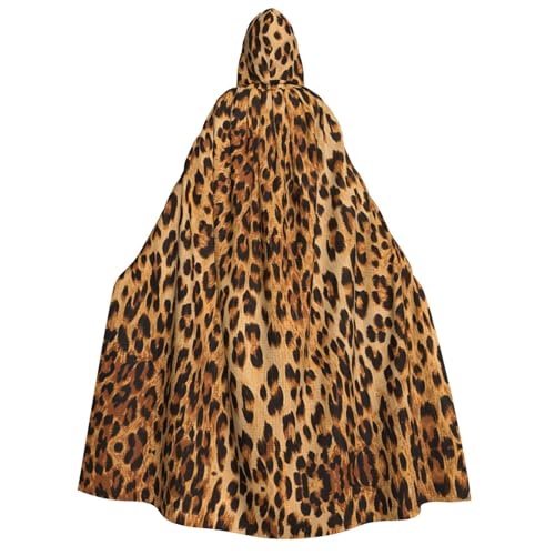 PQruop Halloween-Kapuzenumhang mit Leopardenmuster, Hexenumhang, geeignet für Maskerade, Weihnachtsfeier, Cosplay-Kostüm von PQruop