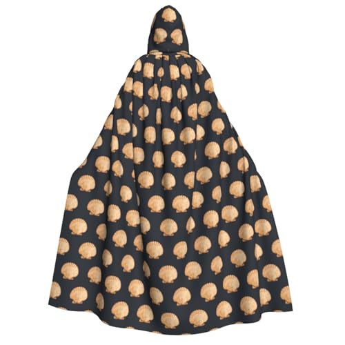 PQruop Halloween-Kapuzenumhang mit Muschelmuster, Hexenumhang, geeignet für Maskerade, Weihnachtsfeier, Cosplay-Kostüm von PQruop