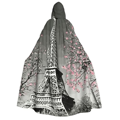 PQruop Halloween-Kapuzenumhang mit Pariser Eiffelturm, Hexenumhang, geeignet für Maskerade, Weihnachtsfeier, Cosplay-Kostüm von PQruop