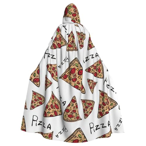 PQruop Halloween-Kapuzenumhang mit Pizza-Muster, dekorativer Umhang für Partys, Cosplay und Festivals PQruop Halloween-Kapuzenumhang mit Pizza-Muster, dekorativer Umhang für Partys, Cosplay und Festivals von PQruop