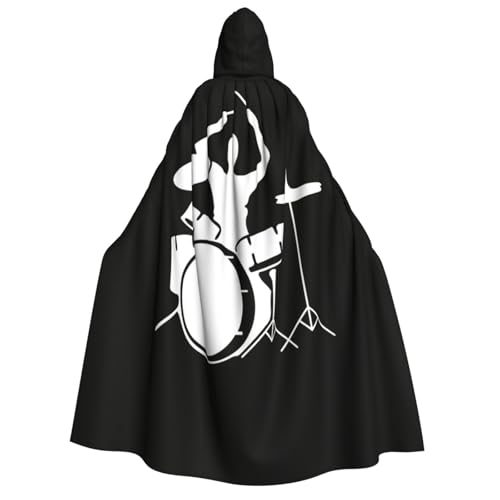 PQruop Halloween-Kapuzenumhang mit Schlagzeug-Druck, Hexenumhang, geeignet für Maskerade, Weihnachtsfeier, Cosplay-Kostüm PQruop Halloween-Kapuzenumhang mit Schlagzeug-Druck, Hexenumhang, geeignet für Maskerade, Weihnachtsfeier, Cosplay-Kostüm von PQruop