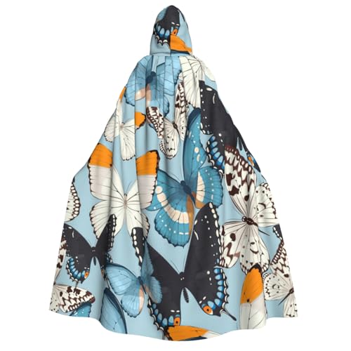 PQruop Halloween-Kapuzenumhang mit Schmetterlingsdruck, Hexenumhang, geeignet für Maskerade, Weihnachtsfeier, Cosplay-Kostüm PQruop Halloween-Kapuzenumhang mit Schmetterlingsdruck, Hexenumhang, geeignet für Maskerade, Weihnachtsfeier, Cosplay-Kostüm von PQruop