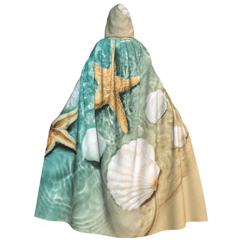 PQruop Halloween-Kapuzenumhang mit Seestern und Muscheln, geeignet für Maskerade, Weihnachtsfeier, Cosplay-Kostüm PQruop Halloween-Kapuzenumhang mit Seestern und Muscheln, geeignet für Maskerade, Weihnachtsfeier, Cosplay-Kostüm von PQruop