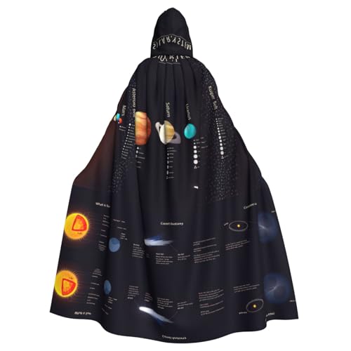 PQruop Halloween-Kapuzenumhang mit Sonnensystem, Jupiter, Saturn-Druck, dekorativer Umhang für Partys, Cosplay und Festivals PQruop Halloween-Kapuzenumhang mit Sonnensystem, Jupiter, Saturn-Druck, dekorativer Umhang für Partys, Cosplay und Festivals von PQruop