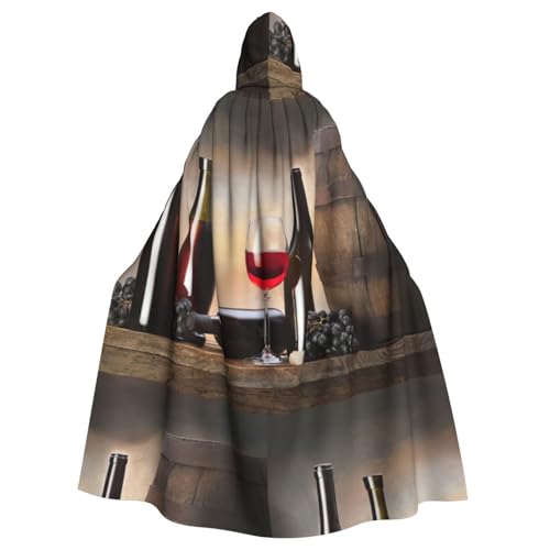 PQruop Halloween-Kapuzenumhang mit Traubenwein-Druck, dekorativer Umhang für Partys, Cosplay und Festivals PQruop Halloween-Kapuzenumhang mit Traubenwein-Druck, dekorativer Umhang für Partys, Cosplay und Festivals von PQruop