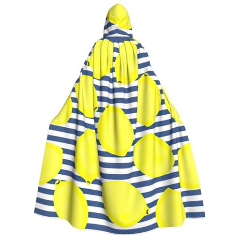 PQruop Halloween-Kapuzenumhang mit Zitronenmuster, Hexenumhang, geeignet für Maskerade, Weihnachtsfeier, Cosplay-Kostüm von PQruop