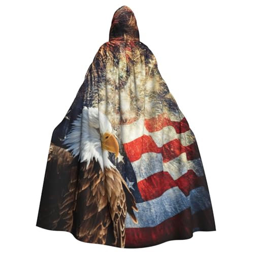 PQruop Halloween-Kapuzenumhang mit amerikanischer Flagge, Feueradler, dekorativer Umhang für Partys, Cosplay und Festivals PQruop Halloween-Kapuzenumhang mit amerikanischer Flagge, Feueradler, dekorativer Umhang für Partys, Cosplay und Festivals von PQruop