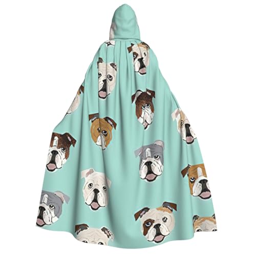 PQruop Halloween-Kapuzenumhang mit englischer Bulldogge, Hexenumhang, geeignet für Maskerade, Weihnachtsfeier, Cosplay-Kostüm PQruop Halloween-Kapuzenumhang mit englischer Bulldogge, Hexenumhang, geeignet für Maskerade, Weihnachtsfeier, Cosplay-Kostüm von PQruop