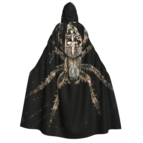 PQruop Halloween-Kapuzenumhang mit gruseligem Spinnendruck, geeignet für Maskerade, Weihnachtsfeier, Cosplay-Kostüm von PQruop