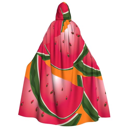 PQruop Halloween-Kapuzenumhang mit reifer Wassermelonenscheibe, Hexenumhang, geeignet für Maskerade, Weihnachtsfeier, Cosplay-Kostüm von PQruop