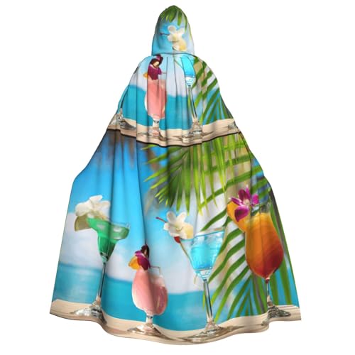 PQruop Halloween-Kapuzenumhang mit tropischem Cocktail-Druck, Hexenumhang, geeignet für Maskerade, Weihnachtsfeier, Cosplay-Kostüm PQruop Halloween-Kapuzenumhang mit tropischem Cocktail-Druck, Hexenumhang, geeignet für Maskerade, Weihnachtsfeier, Cosplay-Kostüm von PQruop