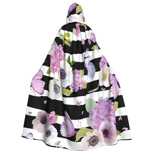 PQruop Halloween-Umhang mit Blumen-Schmetterling, Hexenumhang, geeignet für Maskerade, Weihnachtsfeier, Cosplay-Kostüm von PQruop