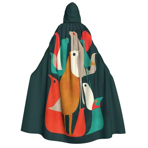 PQruop Halloween-Umhang mit Vogelbeflockung, Hexenumhang, geeignet für Maskerade, Weihnachtsfeier, Cosplay-Kostüm PQruop Halloween-Umhang mit Vogelbeflockung, Hexenumhang, geeignet für Maskerade, Weihnachtsfeier, Cosplay-Kostüm von PQruop