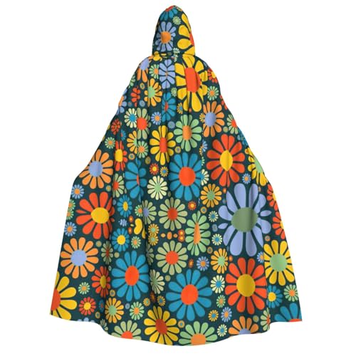 PQruop Hippie-Muster, Halloween-Kapuzenumhang, Hexenumhang, geeignet für Maskerade, Weihnachtsfeier, Cosplay-Kostüm von PQruop