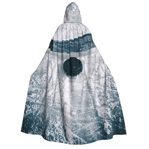PQruop Hockey-Sportaufdruck, Halloween-Kapuzenumhang, Hexenumhang, geeignet für Maskerade, Weihnachtsfeier, Cosplay-Kostüm von PQruop