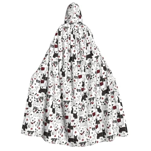 PQruop Hübscher Hunde-Druck, Halloween-Kapuzenumhang, Hexenumhang, geeignet für Maskerade, Weihnachtsfeier, Cosplay-Kostüm PQruop Hübscher Hunde-Druck, Halloween-Kapuzenumhang, Hexenumhang, geeignet für Maskerade, Weihnachtsfeier, Cosplay-Kostüm von PQruop