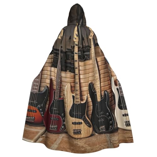 PQruop Kapuzenumhang für Erwachsene, Motiv: Gitarre, Bass, Musik, Musikinstrumente, dekorativer Umhang für Partys, Cosplay und Festivals PQruop Kapuzenumhang für Erwachsene, Motiv: Gitarre, Bass, Musik, Musikinstrumente, dekorativer Umhang für Partys, Cosplay und Festivals von PQruop