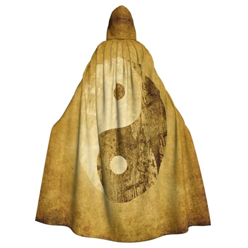 PQruop Kapuzenumhang mit Yin-Yang-Symbol-Druck, für Erwachsene, dekorativer Umhang für Partys, Cosplay und Festivals von PQruop
