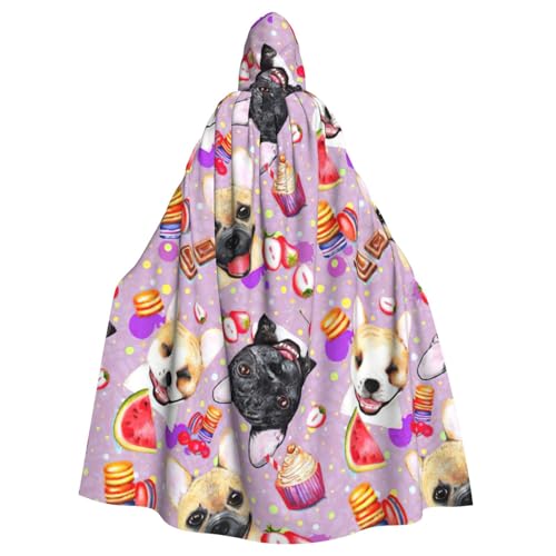 PQruop Kapuzenumhang mit französischer kleiner Bulldogge für Erwachsene, dekorativer Umhang für Partys, Cosplay und Festivals PQruop Kapuzenumhang mit französischer kleiner Bulldogge für Erwachsene, dekorativer Umhang für Partys, Cosplay und Festivals von PQruop