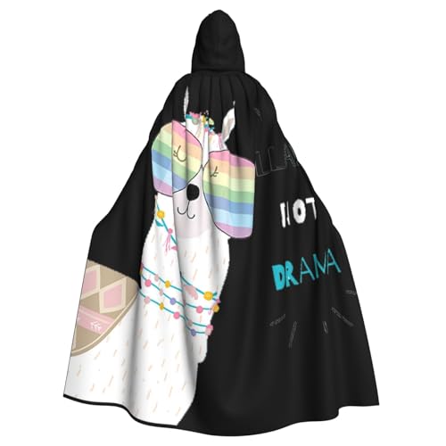 PQruop Lustiges Lama mit Regenbogen-Brille, Halloween-Kapuzenumhang, dekorativer Umhang für Partys, Cosplay und Festivals PQruop Lustiges Lama mit Regenbogen-Brille, Halloween-Kapuzenumhang, dekorativer Umhang für Partys, Cosplay und Festivals von PQruop