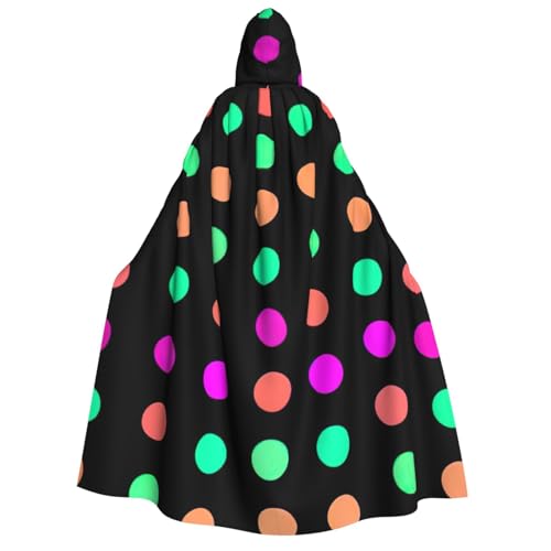 PQruop Mehrfarbiger Halloween-Kapuzenumhang, Hexenumhang, geeignet für Maskerade, Weihnachtsfeier, Cosplay-Kostüm von PQruop