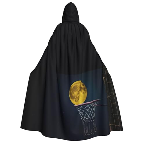 PQruop Mond- und Basketball-Druck, Halloween-Kapuzenumhang, Hexenumhang, geeignet für Maskerade, Weihnachtsfeier, Cosplay-Kostüm PQruop Mond- und Basketball-Druck, Halloween-Kapuzenumhang, Hexenumhang, geeignet für Maskerade, Weihnachtsfeier, Cosplay-Kostüm von PQruop