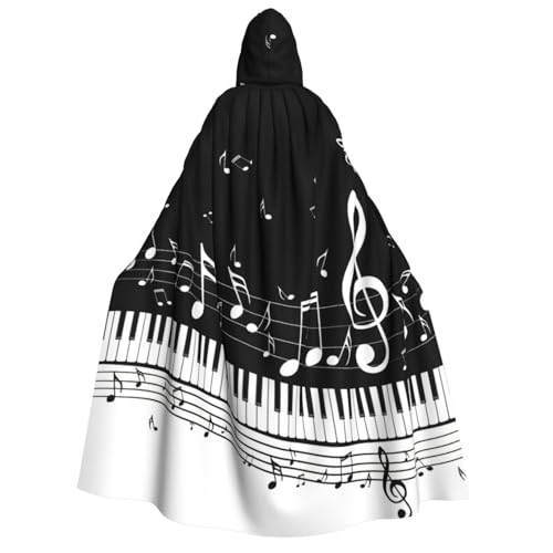 PQruop Schwarz-weißer Halloween-Kapuzenumhang, Hexenumhang, geeignet für Maskerade, Weihnachtsfeier, Cosplay-Kostüm von PQruop